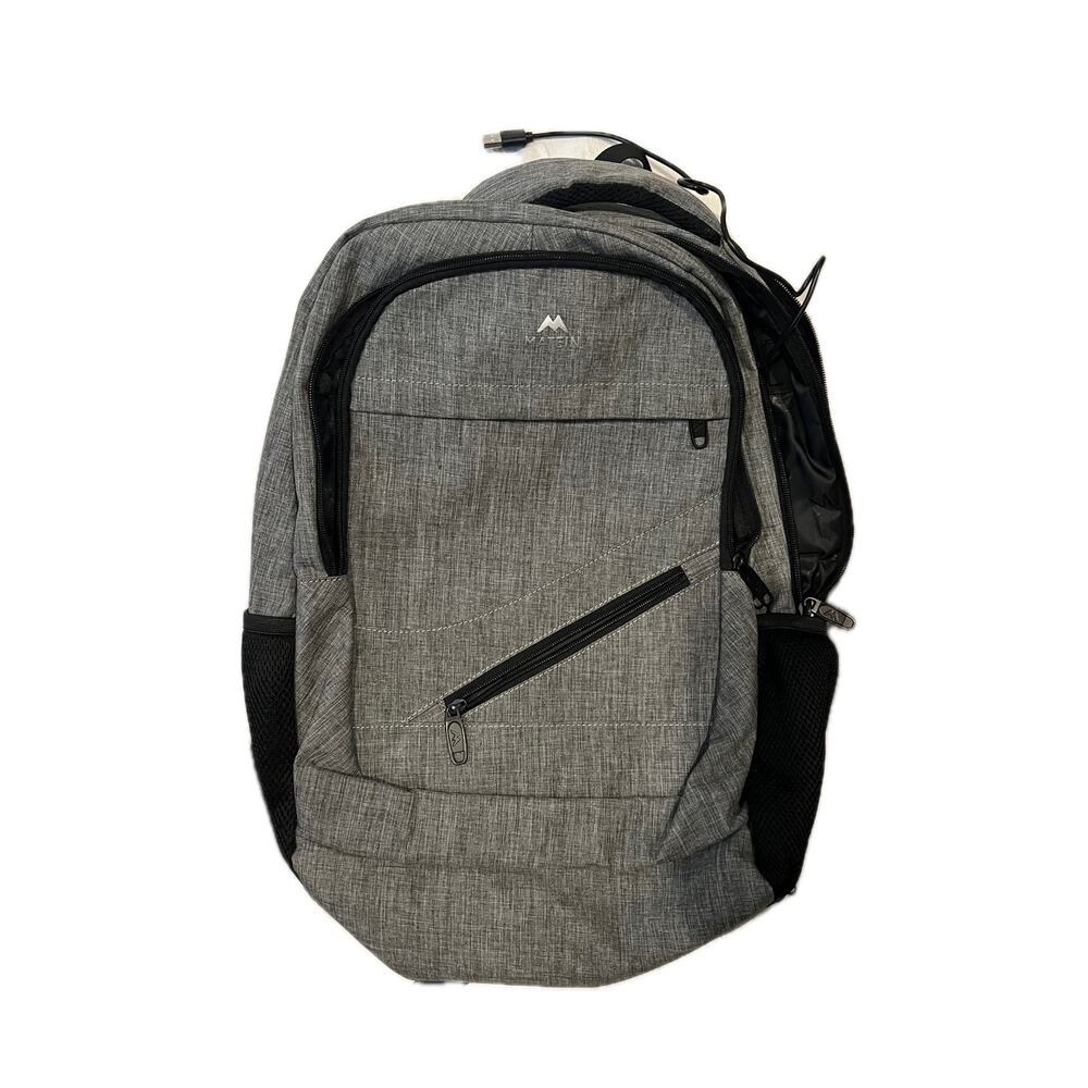 Matein Clamshell Black Gray Padded Backpack
